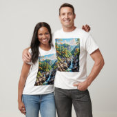 Serene Mountain Waterval Landschap T-shirt (Unisex)