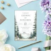 Serene Mountain Wedding Acryl Uitnodigingen (Insitu (Huwelijk))