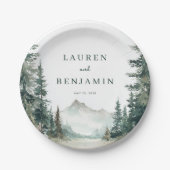 Serene Mountain Wedding Papieren Bordje (Voorkant)