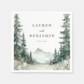 Serene Mountain Wedding Servet (Voorkant)