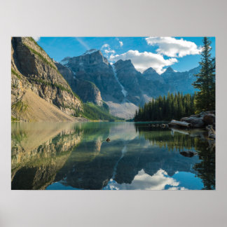 Serene Mountains Behind River Natuur Scene Poster