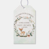 Serene Nature Deer Baby Shower Cadeaulabel (Voorkant)