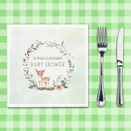 Serene Nature Deer Baby Shower Servet