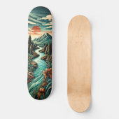 Serene Natuur-geïnspireerde Skateboard Deck – Moun (Voorkant)