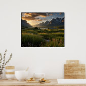 Serene Natuur Landscape Scene Poster (Keuken)