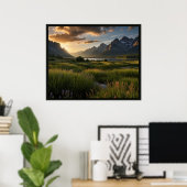 Serene natuur landschap scène poster (Thuiskantoor)