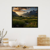 Serene natuur landschap scène poster (Keuken)