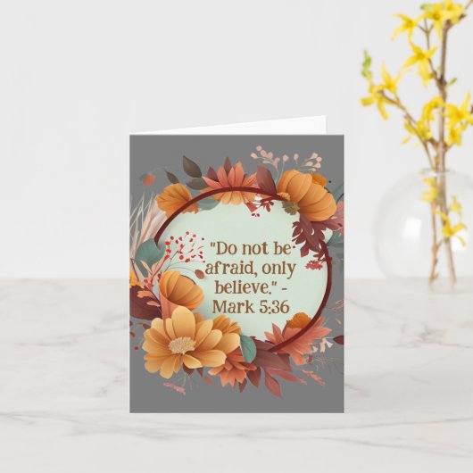 Serene natuur stroblemkrans religieuze blanco kaart (Gele Bloem)