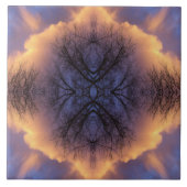 Serene Natuur Tree Branches en Clouds Mandala Tegeltje (Voorkant)