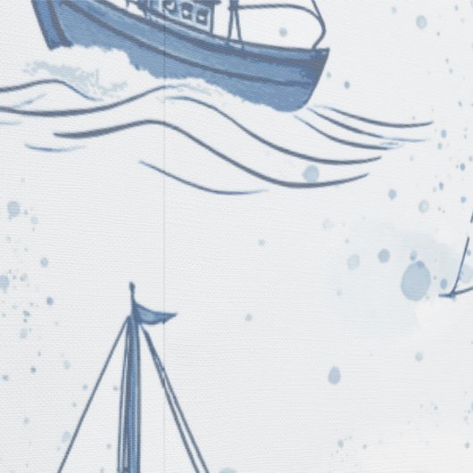 Serene Navyblauwe Zeilboten Patroon Behang (Zoom)