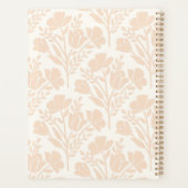 Serene Neutral Peachy Pink Bloemen Monogrammed Planner (Achterkant)