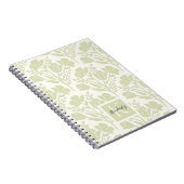 Serene Neutrale Bloemen Monogrammen Notitieboek (Rechterzijde)
