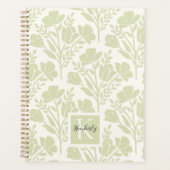 Serene Neutrale Bloemen Monogrammen Planner (Voorkant)