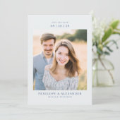 Serene Neutrale Minimalistische Foto Save The Date (Staand voorkant)