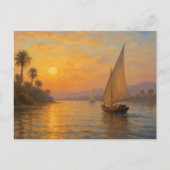 Serene Nile Journey Golden Egyptian Briefkaart (Voorkant)