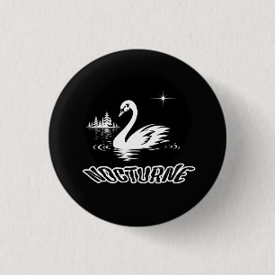 Serene Nocturne Zwanenmeer Aesthetische Pop Art Ronde Button 3,2 Cm