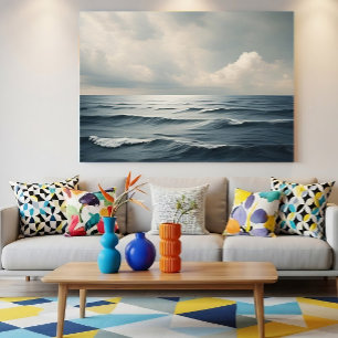 Serene oceaan golven zeegezicht natuur canvas afdruk