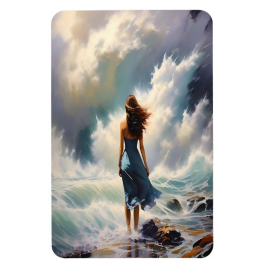 Serene Oceaan ontsnapping – Kustkunst Magneet (Verticaal)