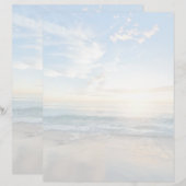 Serene Ocean / Beach Scene Stationery (Voorkant / Achterkant)