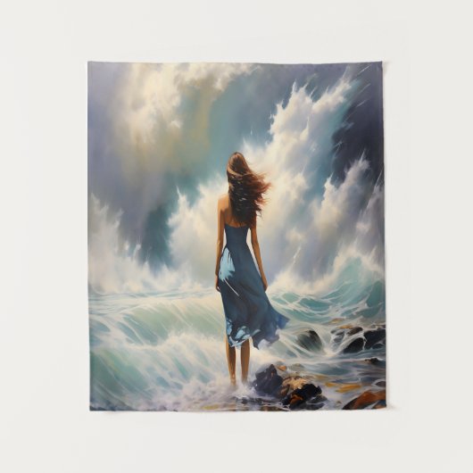 Serene Ocean Escape – Kustkunst Wandkleed (Voorkant)