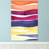 Serene Ocean Symphony: Abstract geïnspireerd door  Canvas Afdruk (Insitu (Houten vloer))