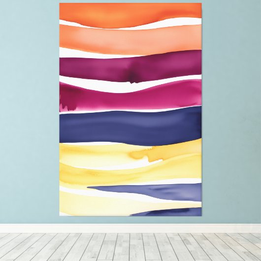 Serene Ocean Symphony: Abstract geïnspireerd door Canvas Afdruk (Insitu (Houten vloer))