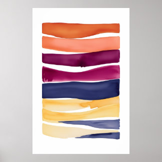 Serene Ocean Symphony: Abstract geïnspireerd door Poster