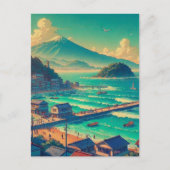 Serene oevers van Fuji Feestdagenkaart (Voorkant)