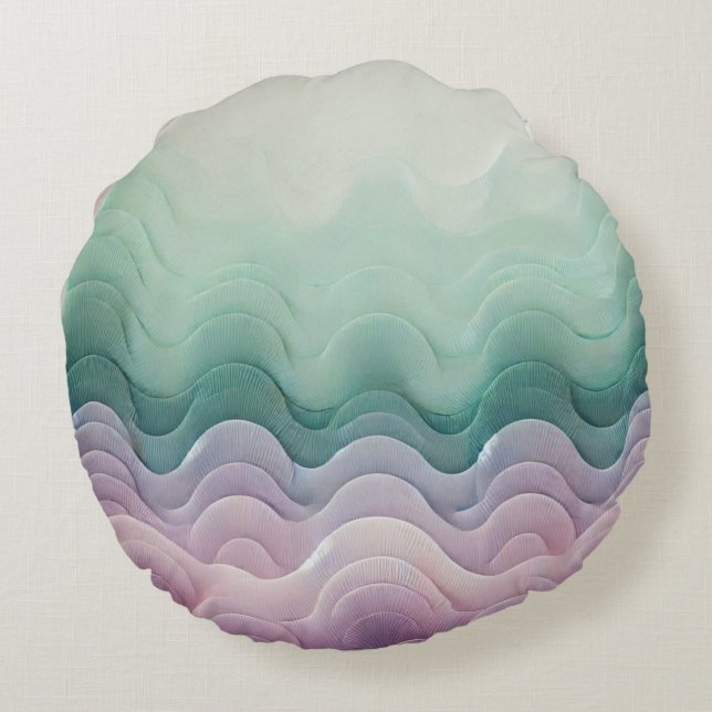 Serene Ombre-kussen Rond Kussen (Achterkant)