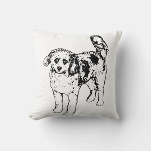 Serene Omlijnde Hond voor een Cozy Winterrust Kussen