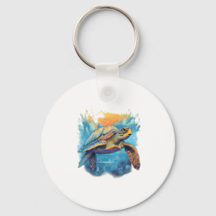 Serene Onderwater Schildpad Kopie Sleutelhanger