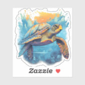 Serene Onderwater Schildpad Kopie Sticker (Vel)