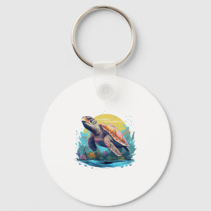 Serene Onderwater Schildpad Sleutelhanger