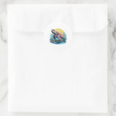 Serene onderwaterschildpad ronde sticker (Tas)