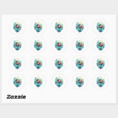 Serene onderwaterschildpad ronde sticker (Vel)