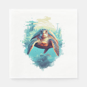 Serene onderwaterschildpad servet