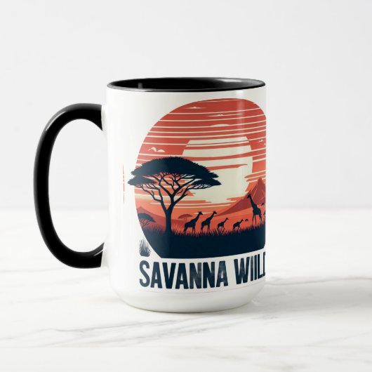 Serene Orange Retro Giraffe Savanna Wilds Mok (Links)