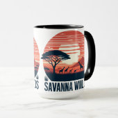 Serene Orange Retro Giraffe Savanna Wilds Mok (Voorkant rechts)