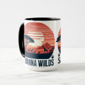 Serene Orange Retro Giraffe Savanna Wilds Mok (Voorkant links)