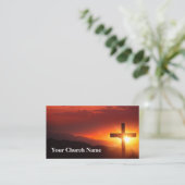 Serene Oranje Sunrise Service kerkvoorganger Visitekaartje (Staand voorkant)