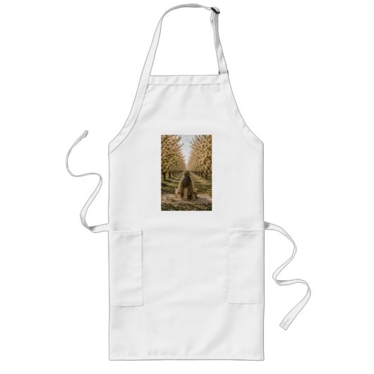 Serene Orchard Apron | Romantic Countryside Nature Lang Schort (Voorkant)