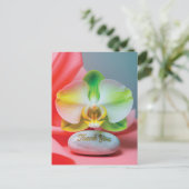 Serene Orchide Bloem met "Dank je wel" Tekst Briefkaart (Staand voorkant)