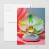 Serene Orchide Bloem met "Dank je wel" Tekst Briefkaart (Voorkant / Achterkant)