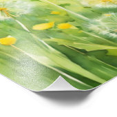 Serene paardebloem veld Waterverf Foto Afdruk (Hoek)