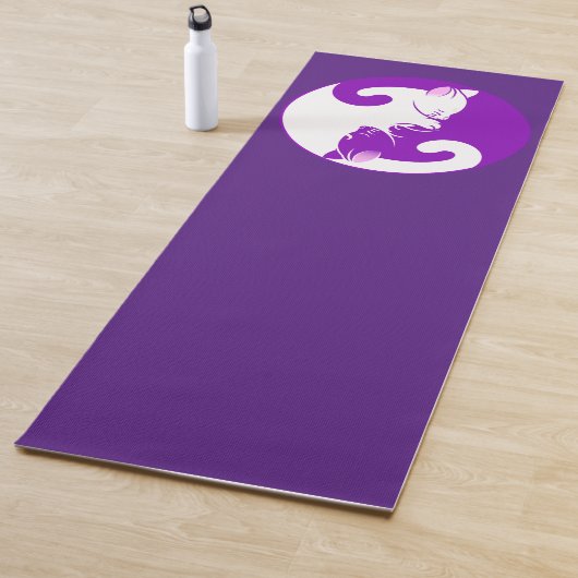 Serene Paars Yin en Yang Cat's Yoga Mat (In situ)