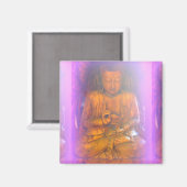 serene paarse aura buddha magnet (Voorkant / Achterkant)