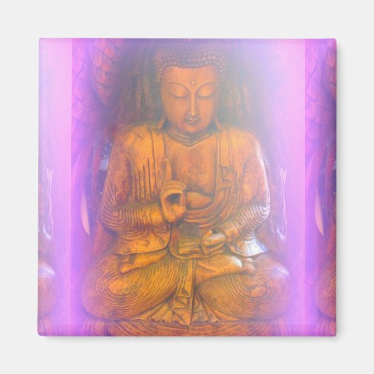 serene paarse aura buddha magnet (Voorkant)