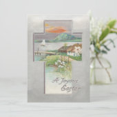  serene paaslandschap feestdagenkaart (Staand voorkant)