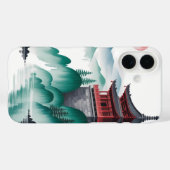 Serene Pagoda Moon Case-Mate iPhone Case (Achterkant (horizontaal))