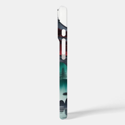 Serene Pagoda Moon Case-Mate iPhone Case (Achterkant / Links)